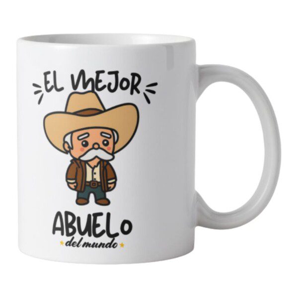 Taza personalizada ebulo vaquero el mejor abuelo del mundo posterior