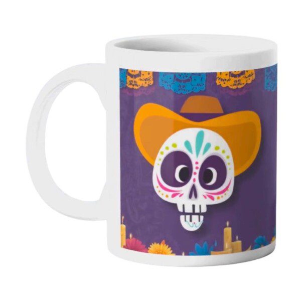 Taza personalizada con calavera y sombrero
