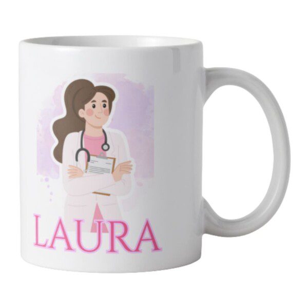 Taza personalizada con frase La mejor doctora del mundo
