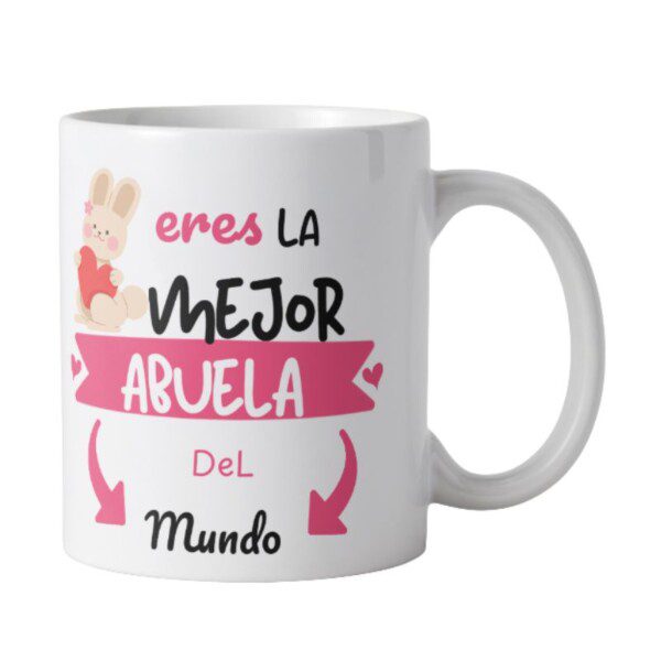 Taza Personalizada vista trasera para abuela con conejito