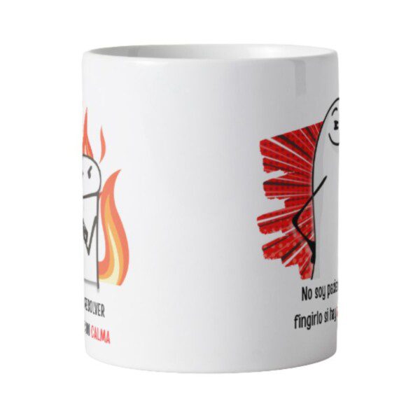 Taza personalizada ambos lados de flork, calma y café